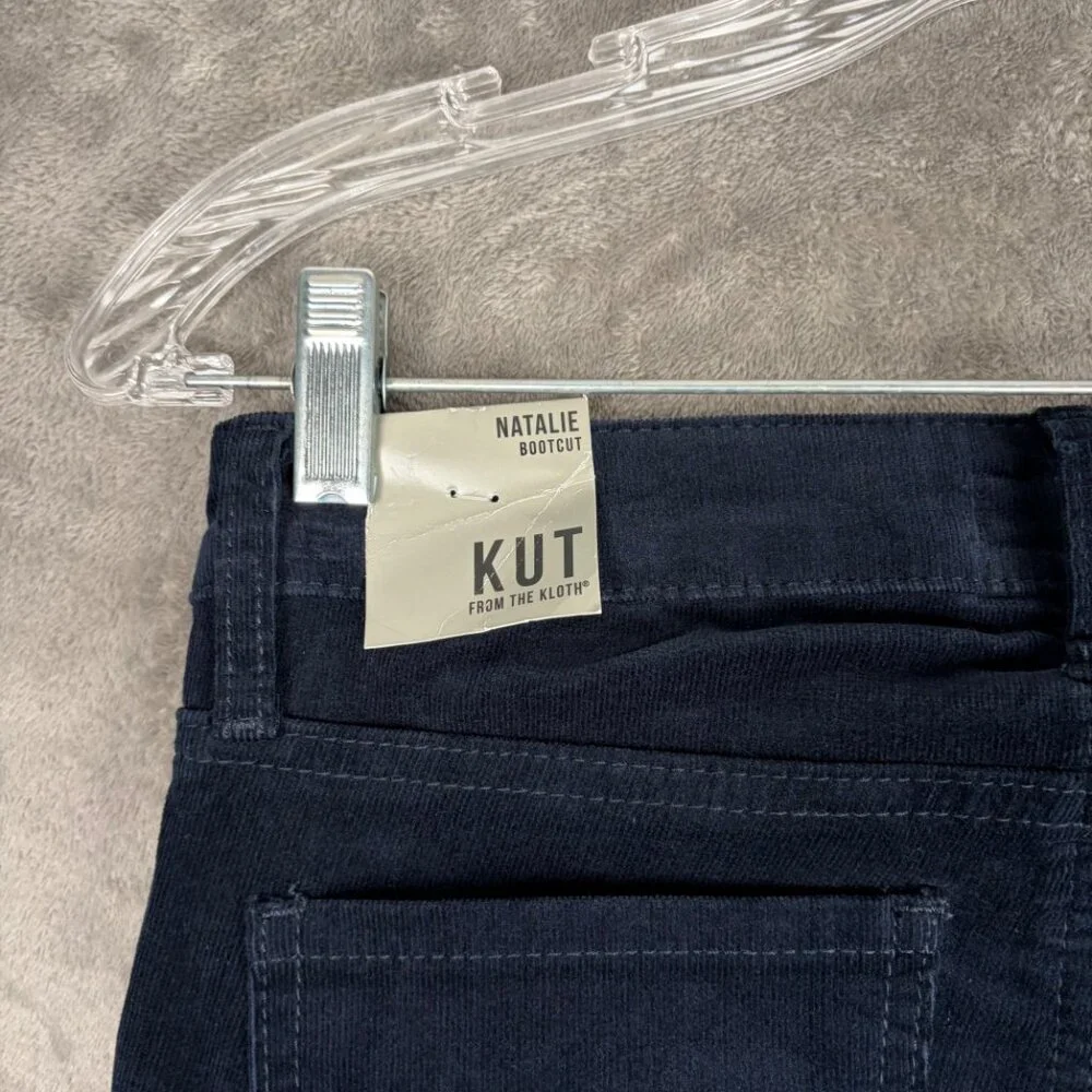 KUT From the Kloth Natalie Bootcut Corduroy Pants Women’s 0 Navy Y2K NWT Classic - Picture 3 of 8